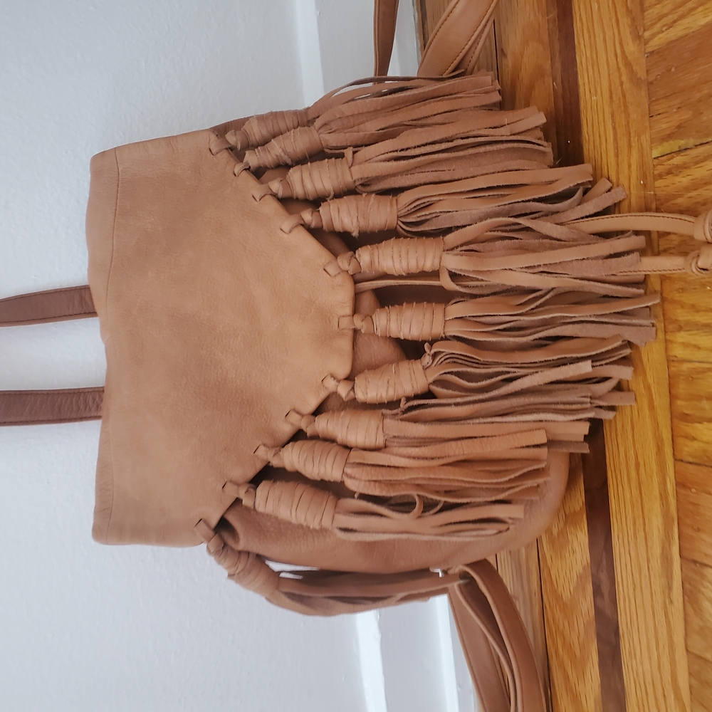 Day&Mood Lee Tan Fringe Leather BACKPACK UNISEX